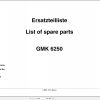 Grove Crane GMK 6250 Spare Parts List 3053101 1999 (1)
