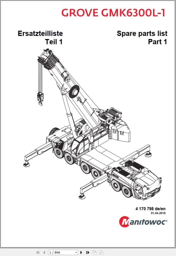 Grove Crane GMK 6300L 1 Spare Parts List 4170798 2018 (1)