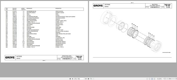 Grove Crane GMK 6400 Spare Parts List 3273754BC 2017 (2)