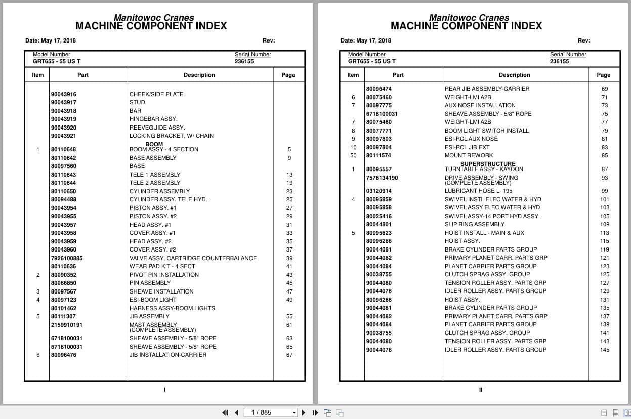 Grove Crane GRT655   55US T 236155 Parts Manual 2018 (1)