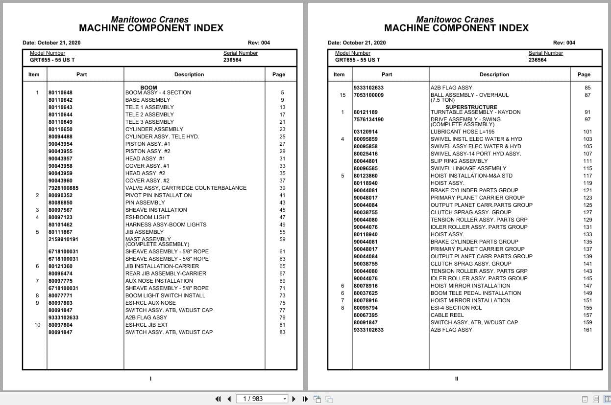Grove Crane GRT655   55US T 236564 Parts Manual 2020 (1)
