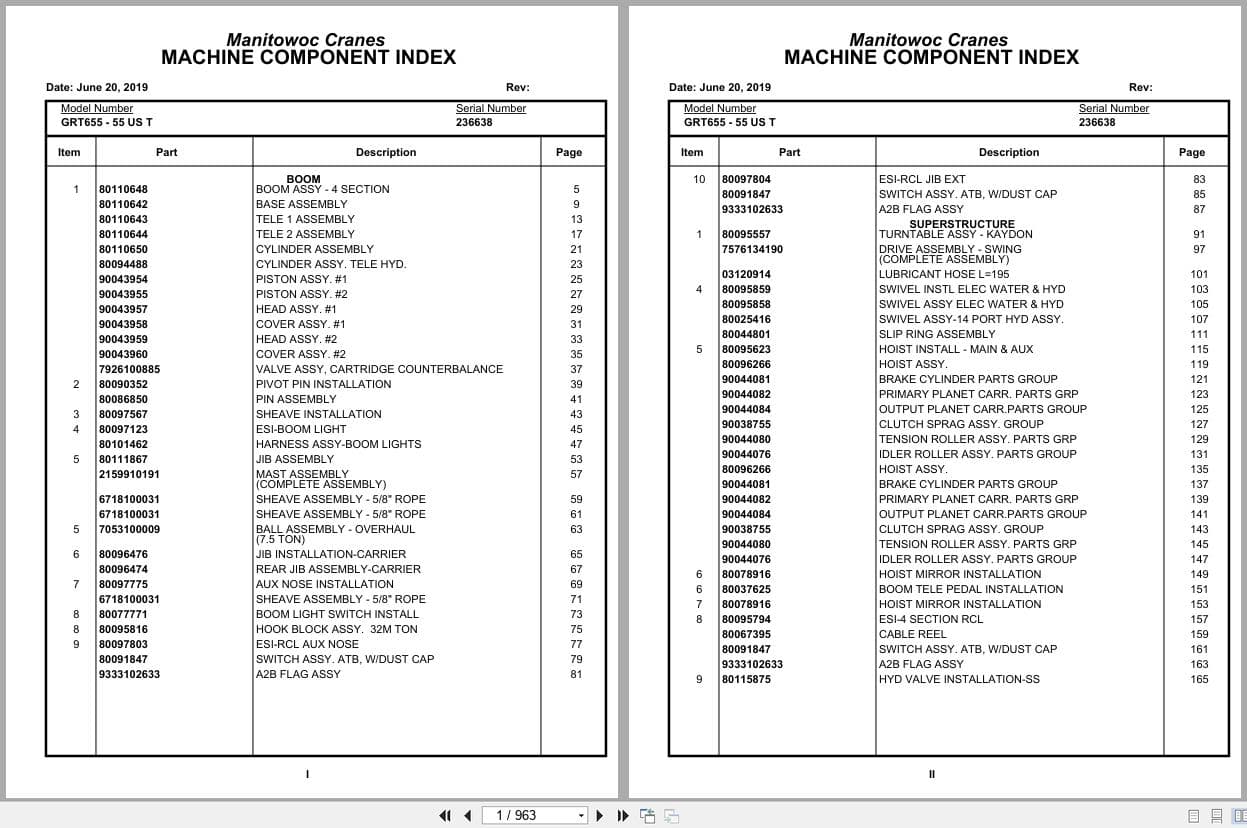 Grove Crane GRT655   55US T 236638 Parts Manual 2019 (1)