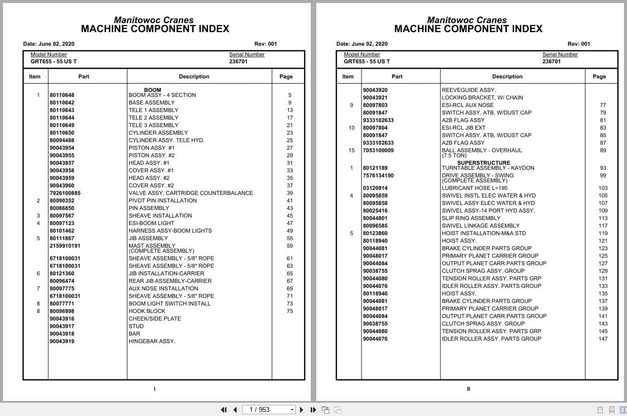 Grove Crane GRT655   55US T 236701 Parts Manual 2020 (1)