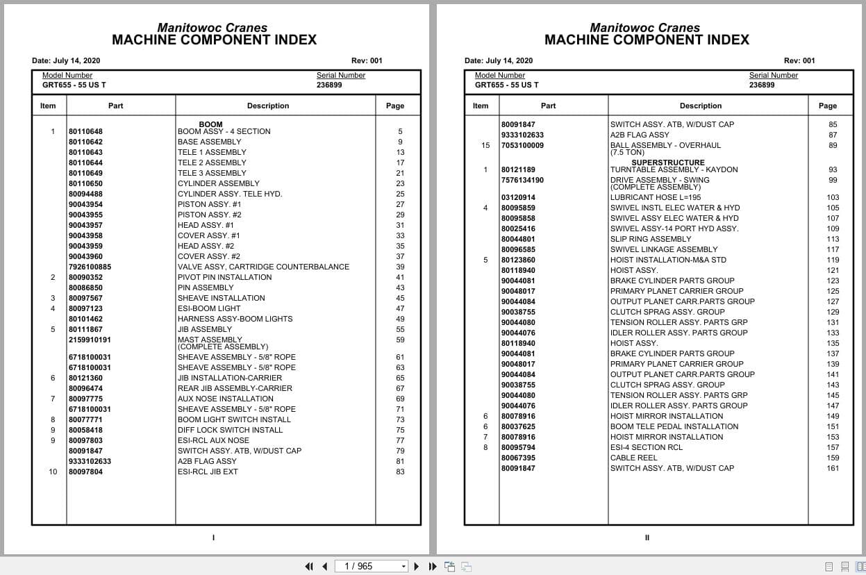 Grove Crane GRT655   55US T 236899 Parts Manual 2020 (1)