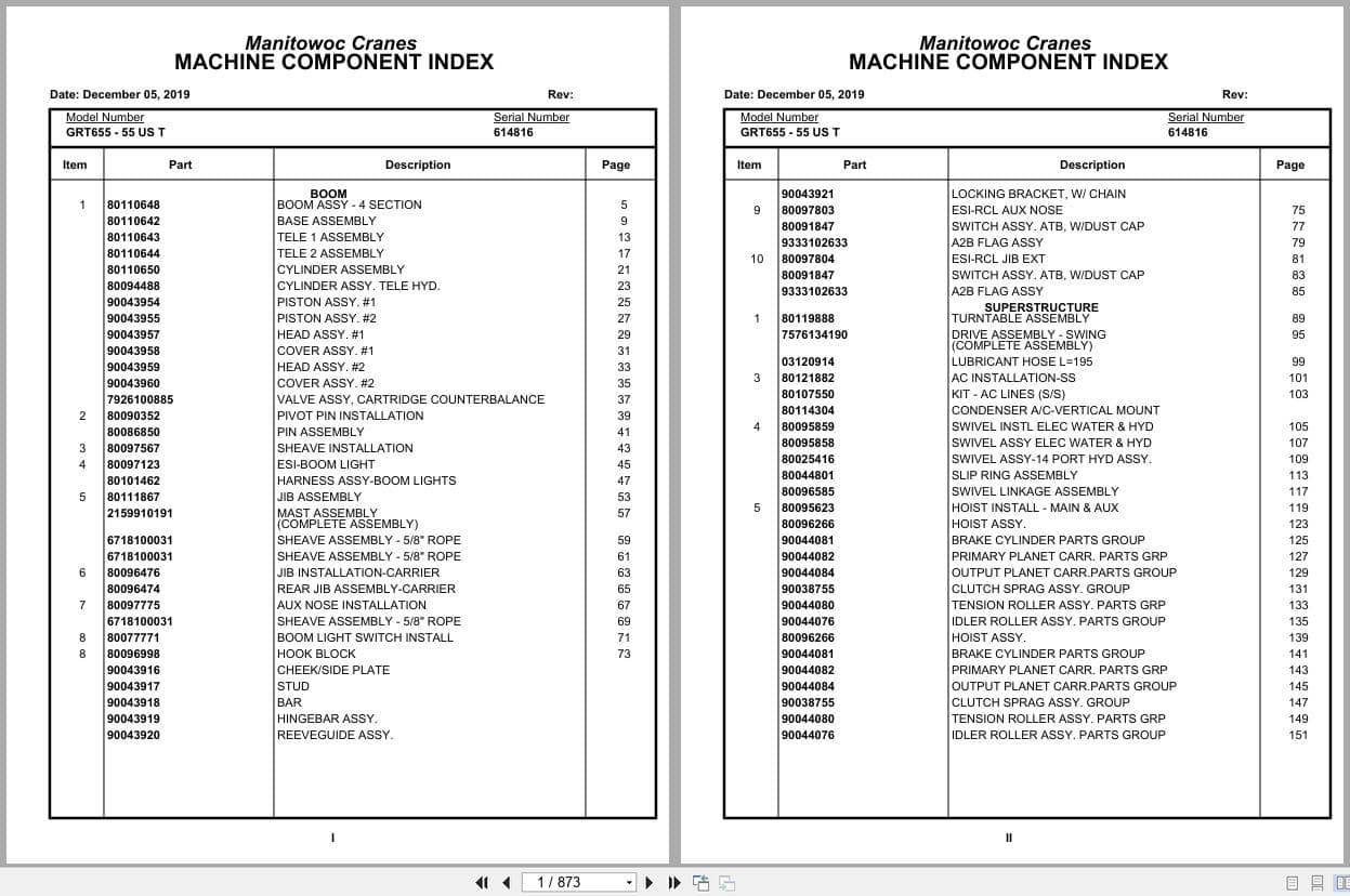 Grove Crane GRT655   55US T 614816 Parts Manual 2019 (1)