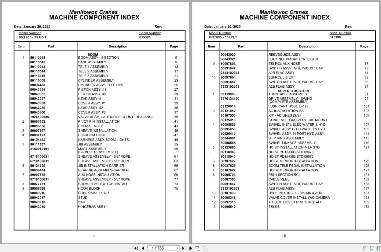Grove Crane GRT655   55US T 615398 Parts Manual 2020 (1)