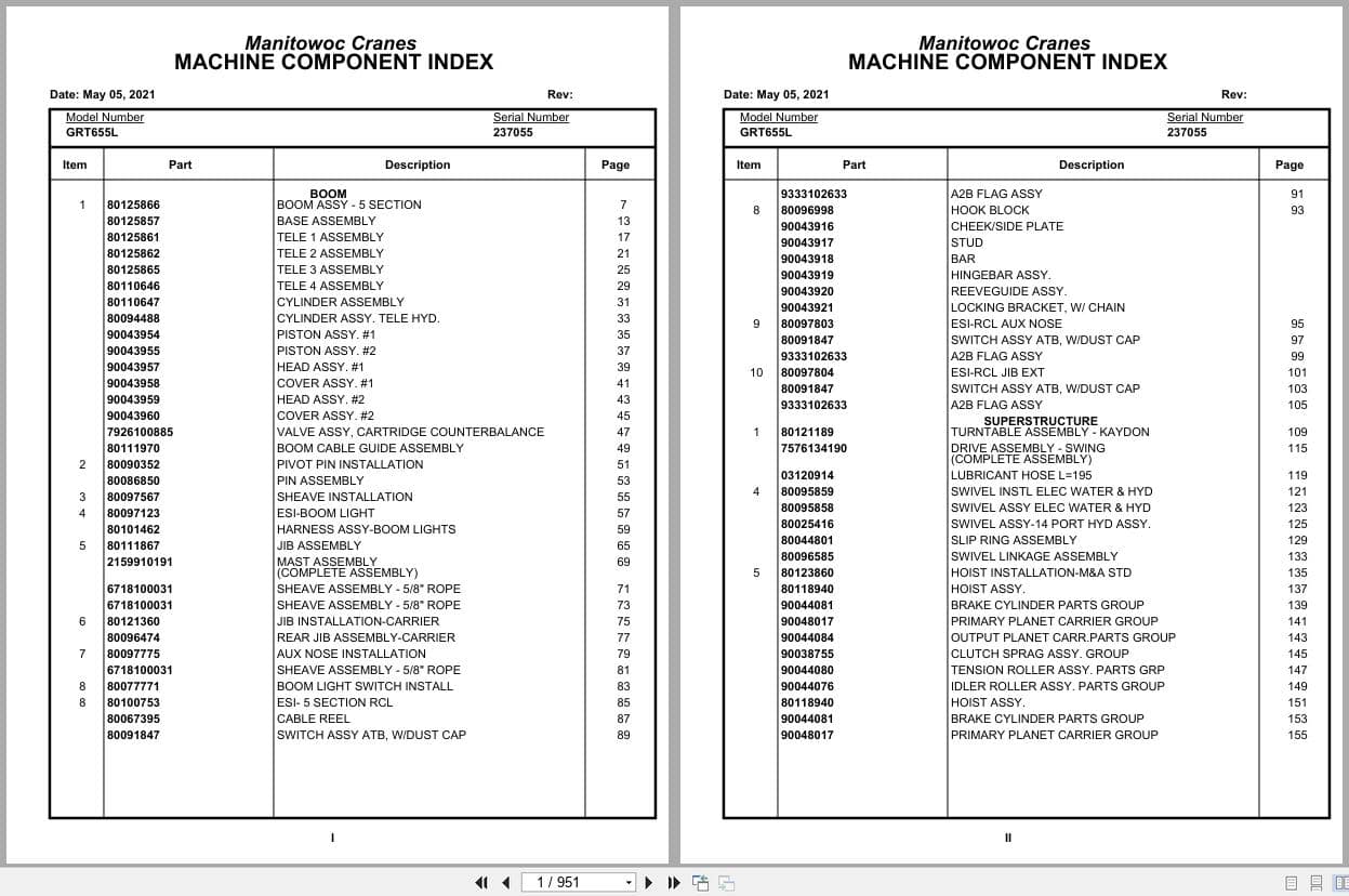 Grove Crane GRT655L 237055 Parts Manual 2021 (1)
