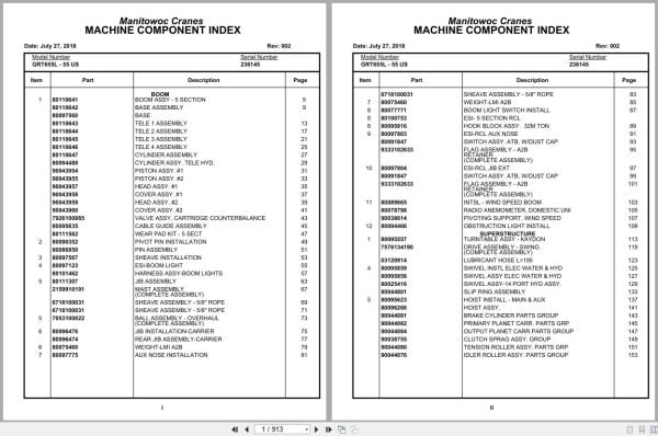 Grove Crane GRT655L   55US 236145 Parts Manual 2018 (1)