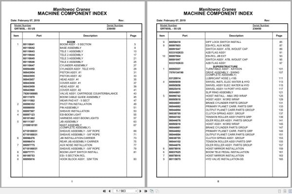Grove Crane GRT655L   55US 236450 Parts Manual 2019 (1)