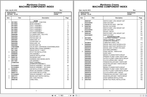 Grove Crane GRT655L   55US 236498 Parts Manual 2019 (1)