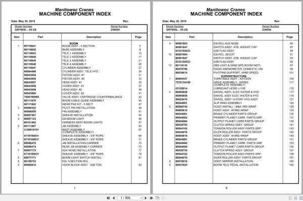 Grove Crane GRT655L   55US 236554 Parts Manual 2019 (1)