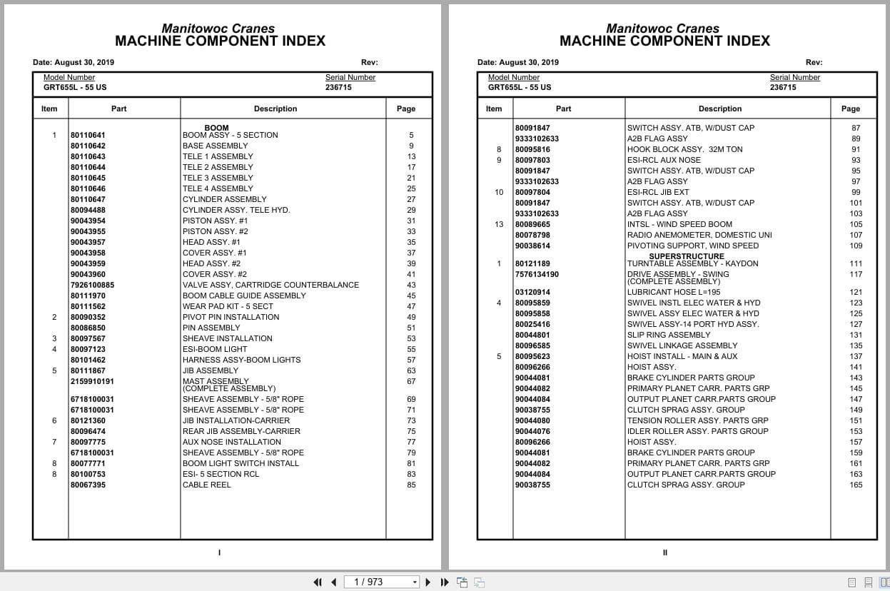 Grove Crane GRT655L   55US 236715 Parts Manual 2019 (1)