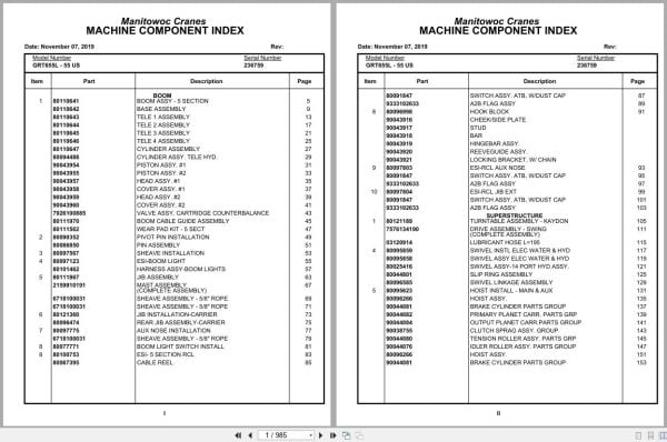 Grove Crane GRT655L   55US 236759 Parts Manual 2019 (1)