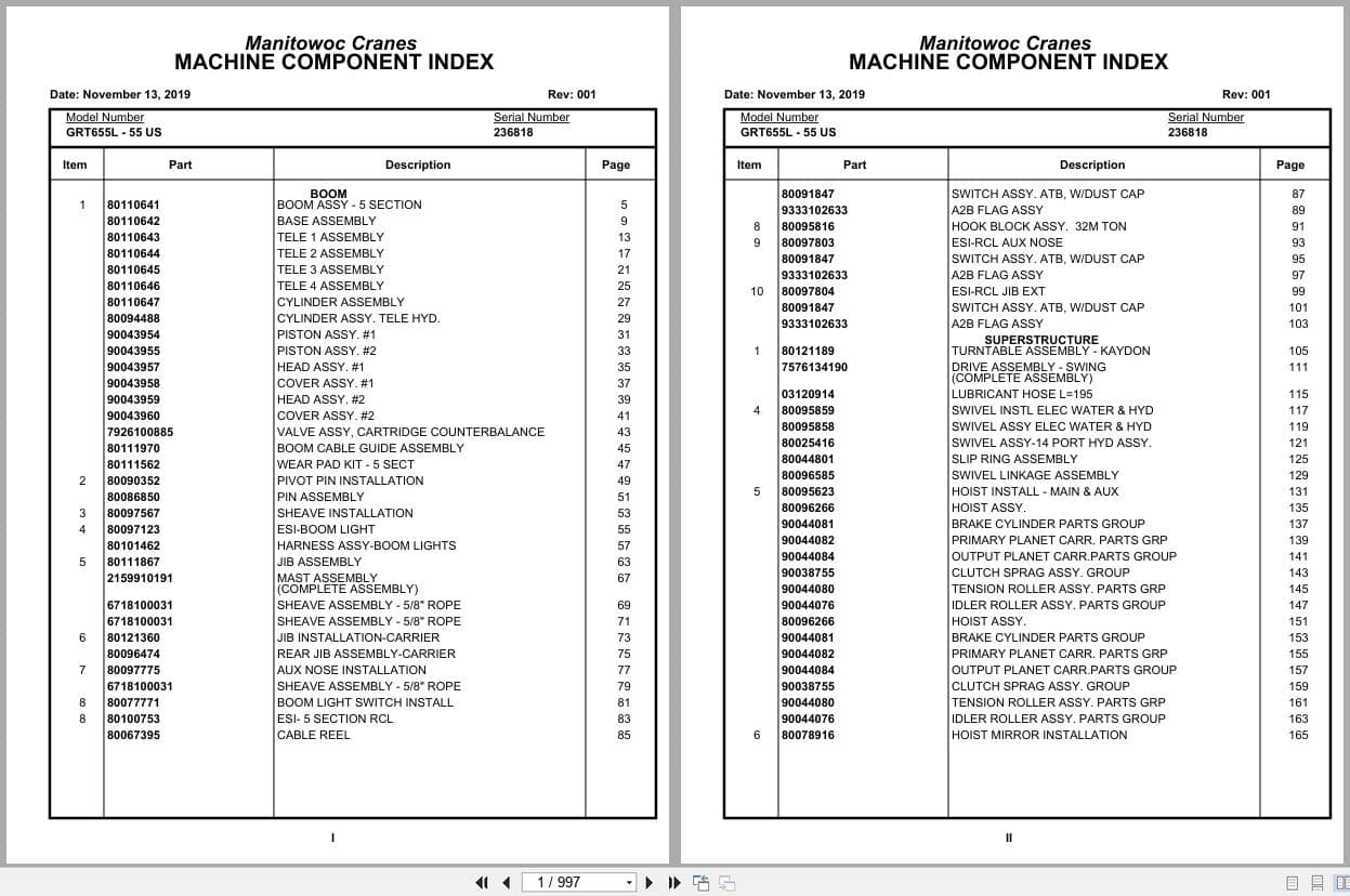Grove Crane GRT655L   55US 236818 Parts Manual 2019 (1)