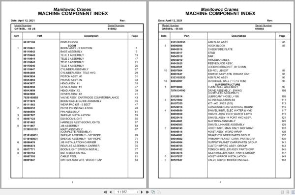 Grove Crane GRT655L   55US 618802 Parts Manual 2021 (1)