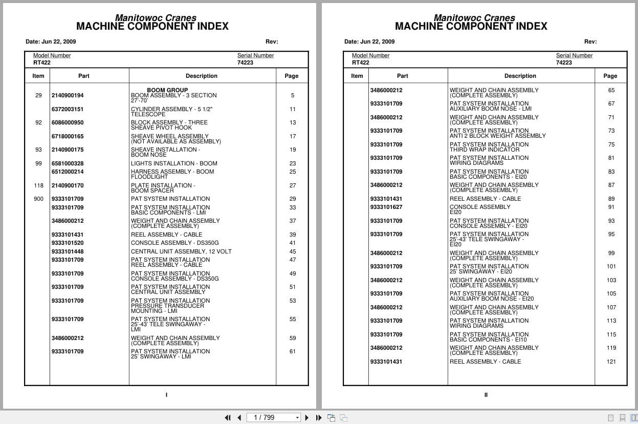 Grove Crane RT422 74223 Parts Manual 2009 (1)
