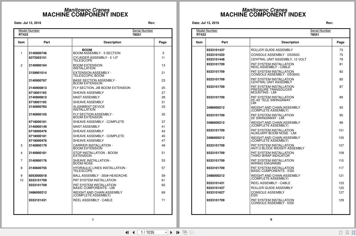 Grove Crane RT422 78551 Parts Manual 2016 (1)