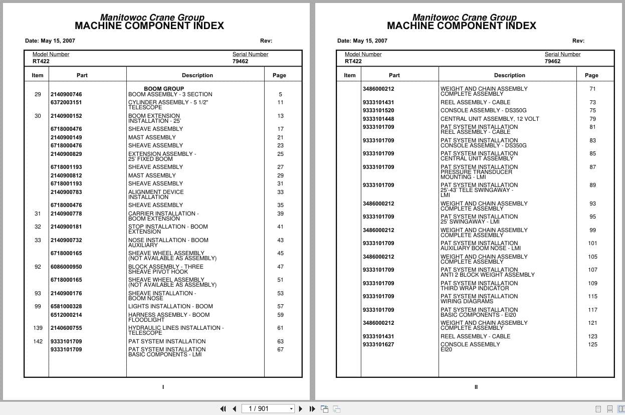 Grove Crane RT422 79462 Parts Manual 2007 (1)