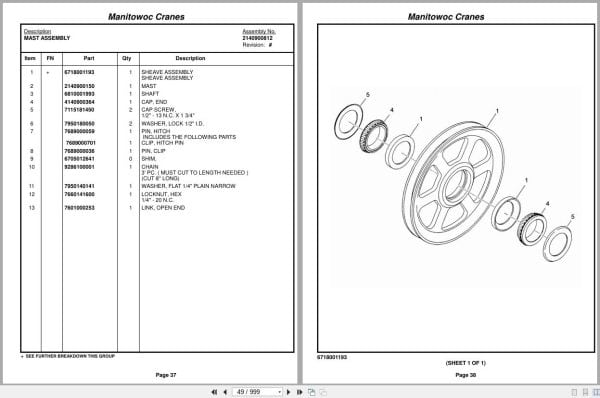 Grove Crane RT500DXL 220347 Parts Manual 2014 (2)