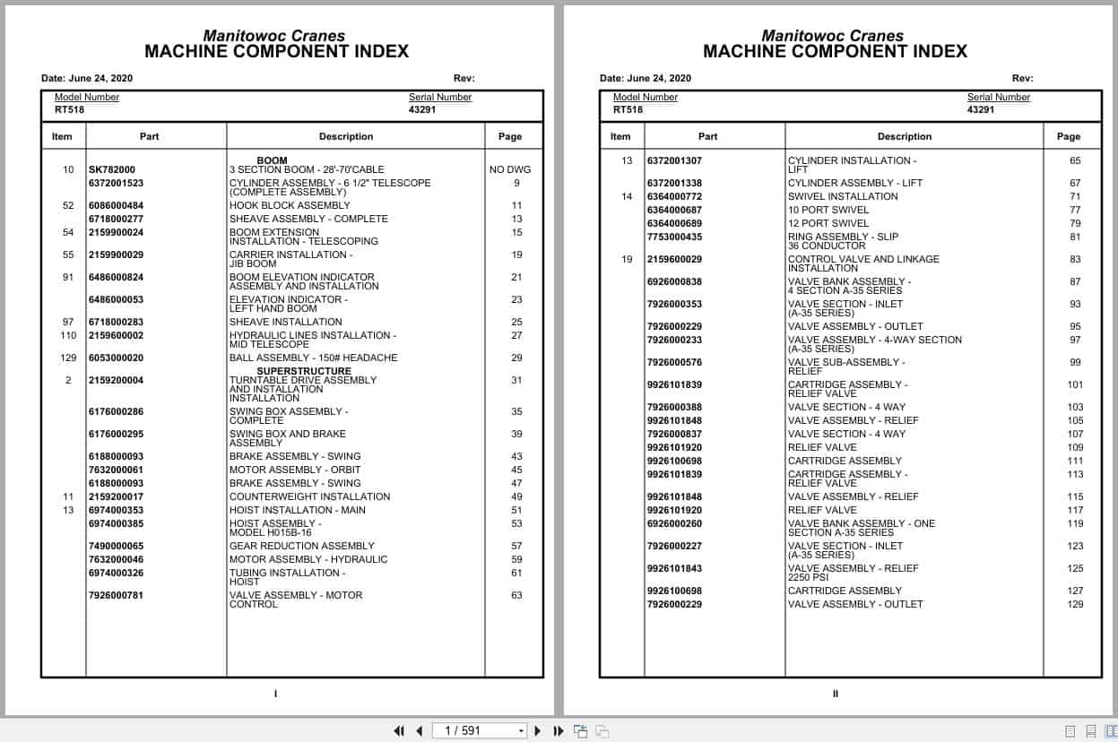 Grove Crane RT518 43291 Parts Manual 2020 (1)