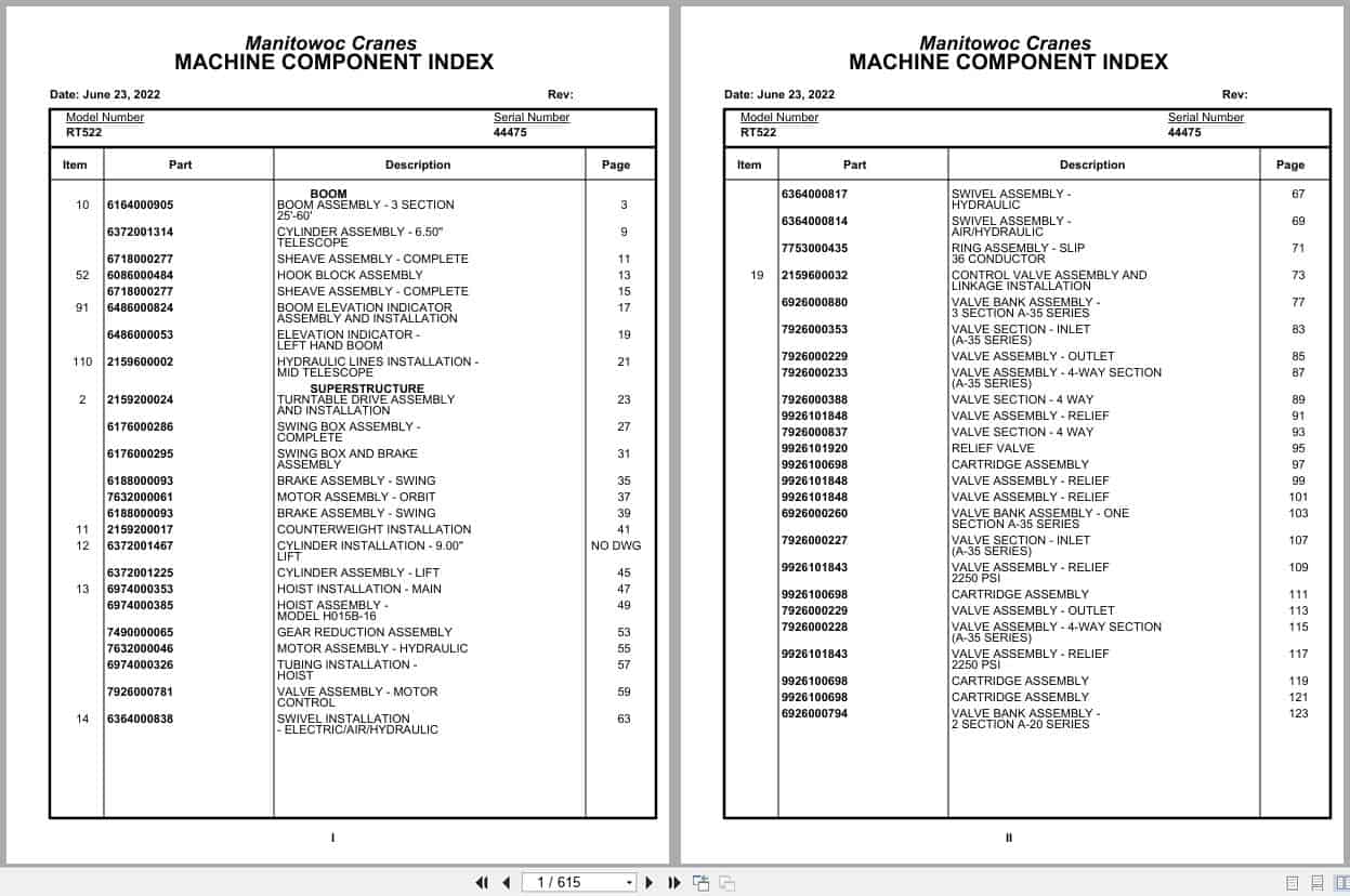 Grove Crane RT522 44475 Parts Manual 2022 (1)