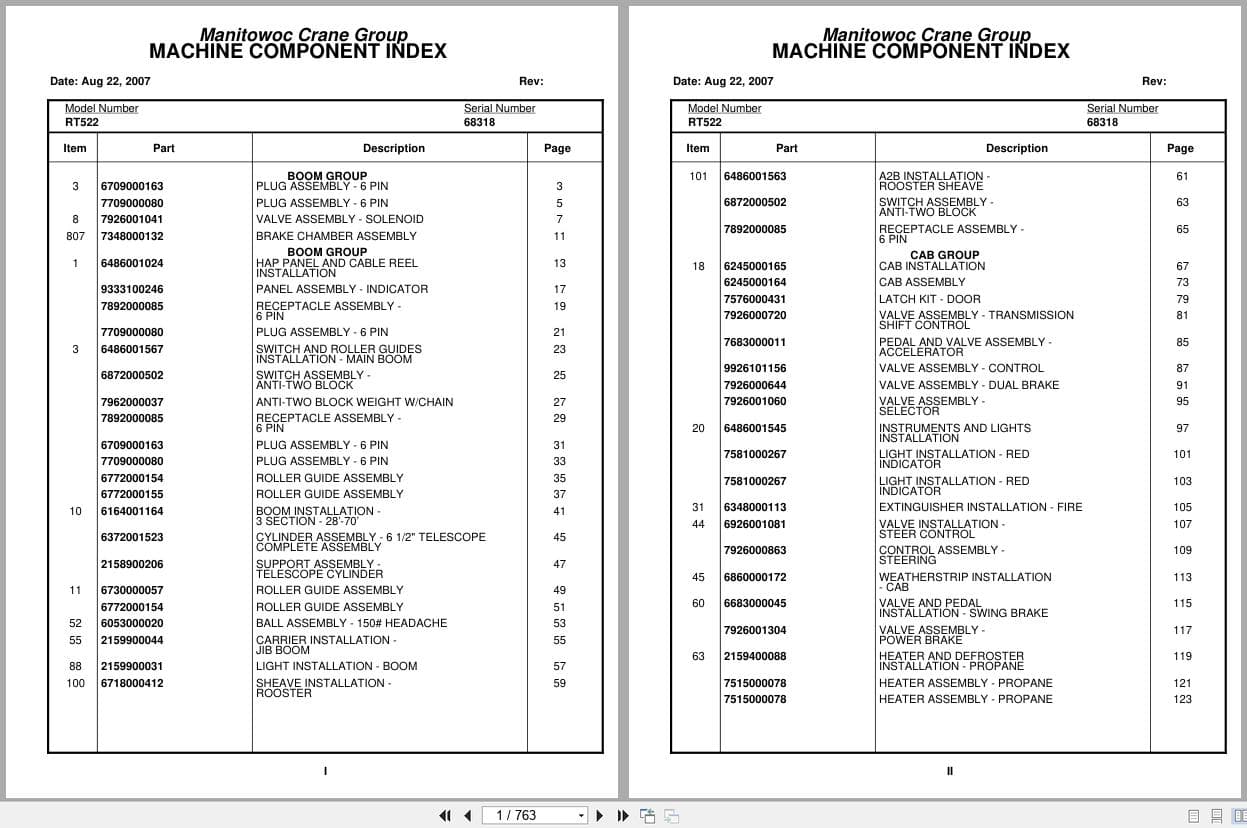 Grove Crane RT522 68318 Parts Manual 2007 (1)