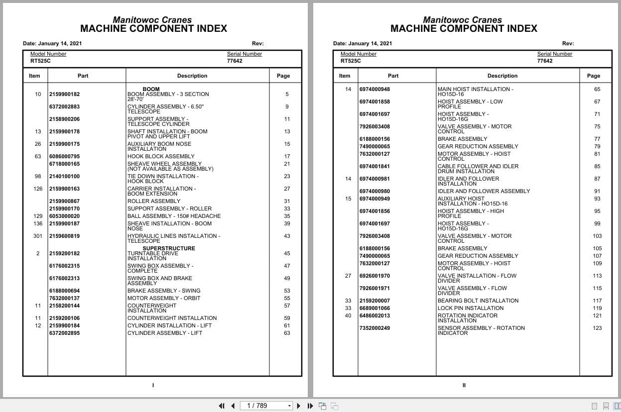 Grove Crane RT525C 77642 Parts Manual 2021 (1)