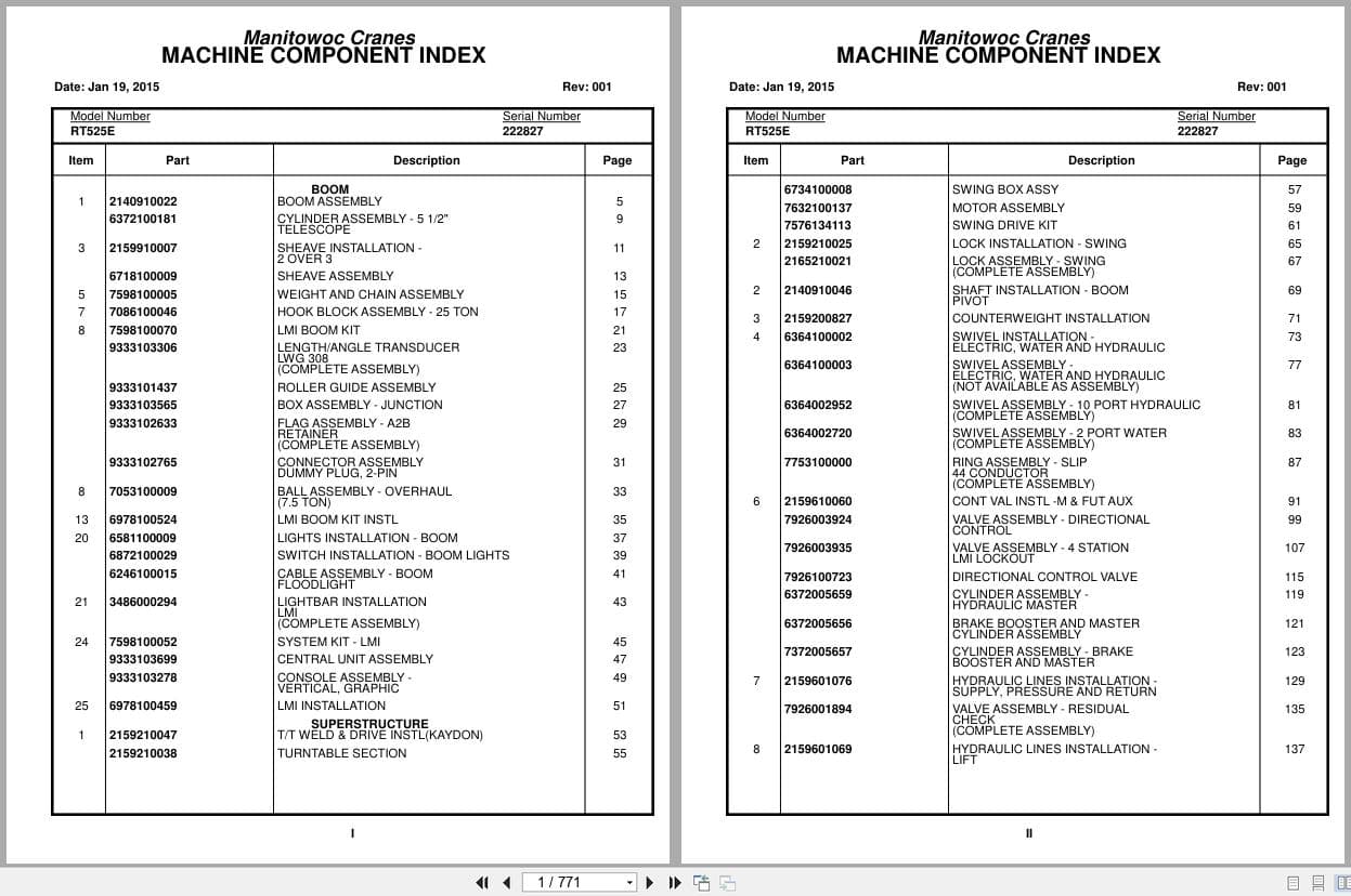 Grove Crane RT525E 222827 Parts Manual 2015 (1)