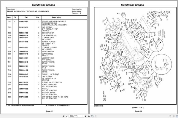 Grove Crane RT525E 222827 Parts Manual 2015