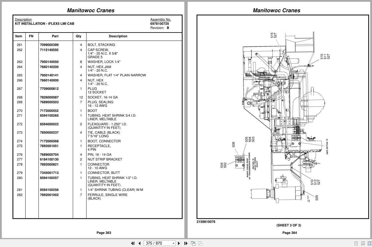 Grove Crane RT525E 224141 Parts Manual 2015