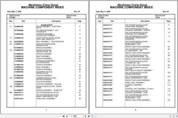 Grove Crane RT528C 72239 Parts Manual 2005 (1)