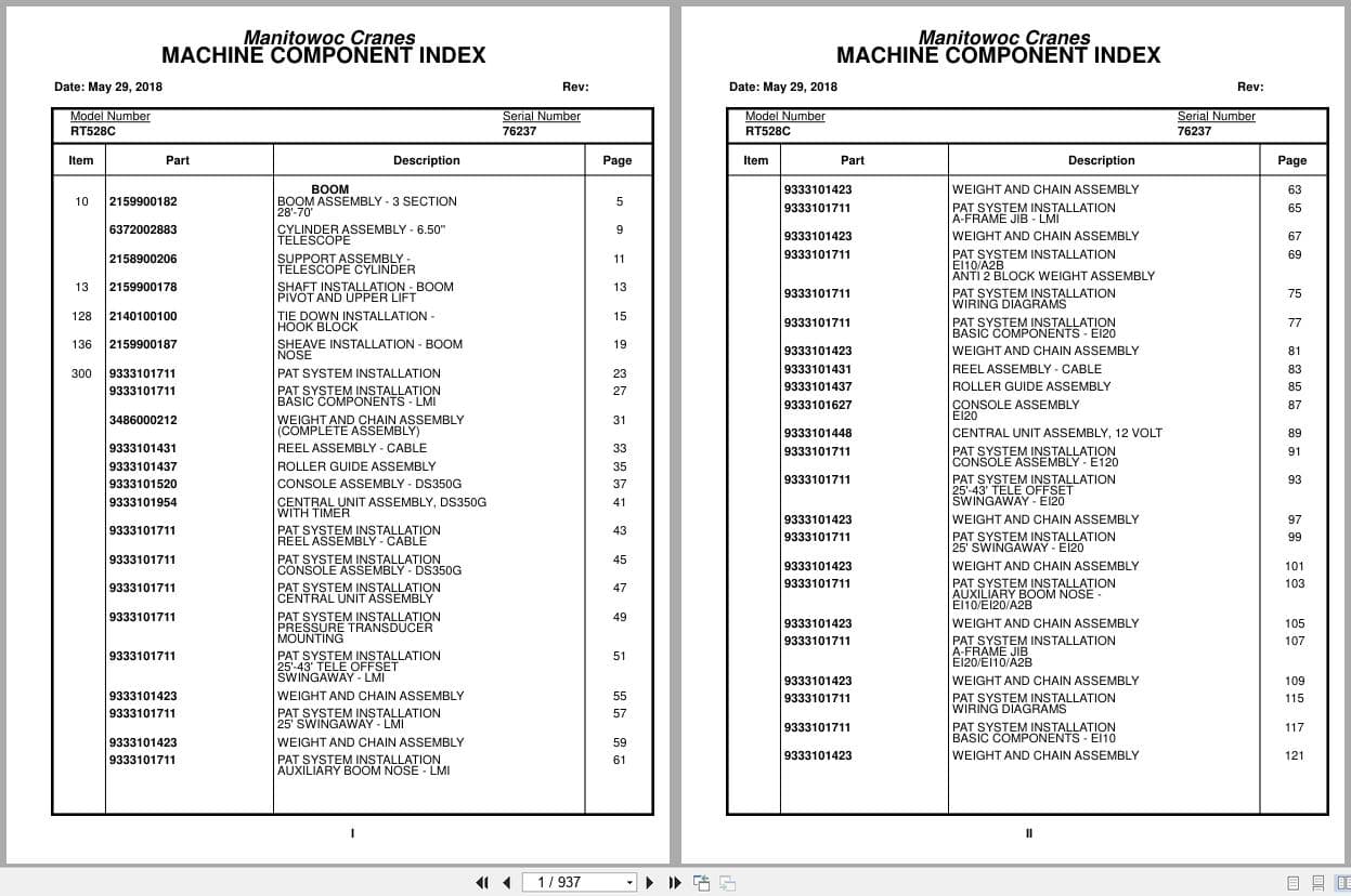 Grove Crane RT528C 76237 Parts Manual 2018 (1)