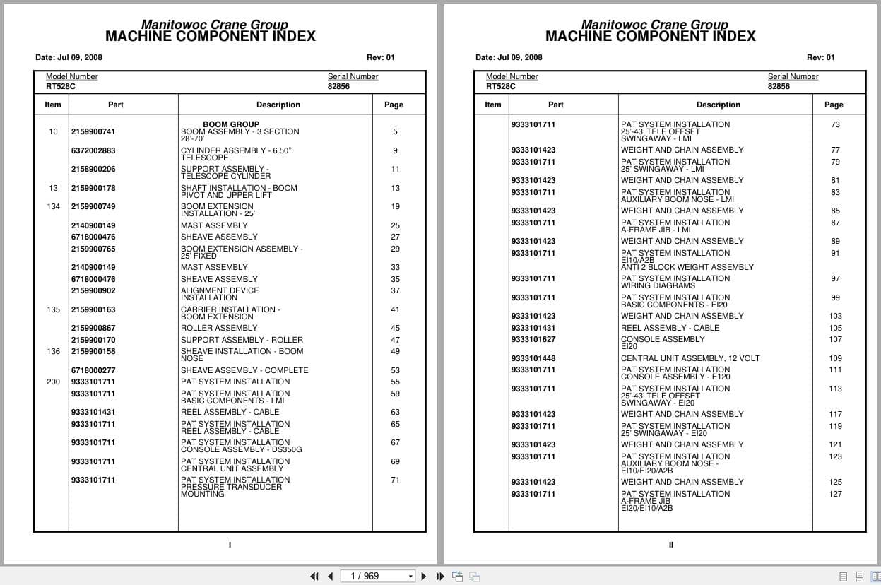 Grove Crane RT528C 82856 Parts Manual 2008 (1)