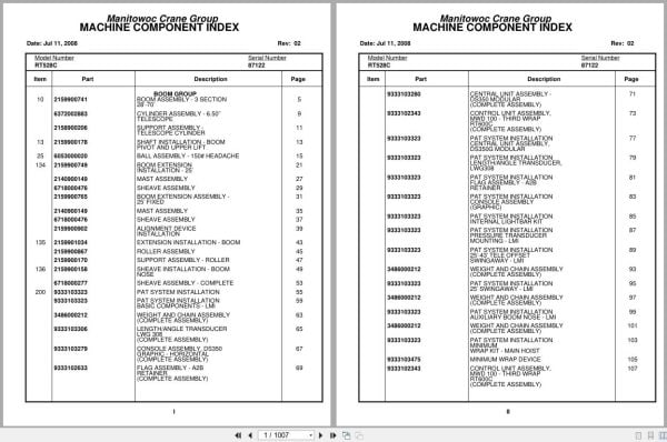 Grove Crane RT528C 87122 Parts Manual 2008 (1)