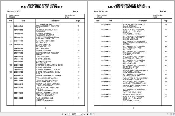 Grove Crane RT528C 87300 Parts Manual 2007 (1)
