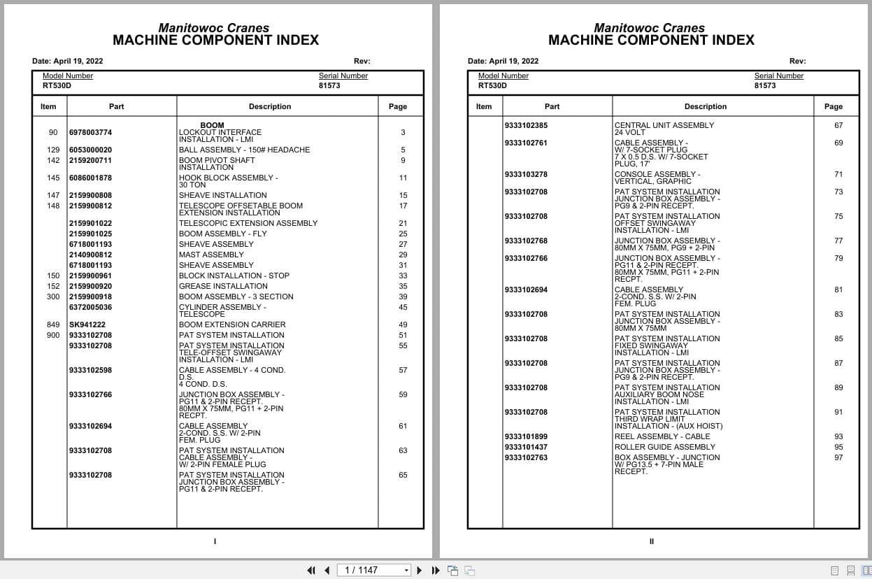 Grove Crane RT530D 81573 Parts Manual 2022 (1)