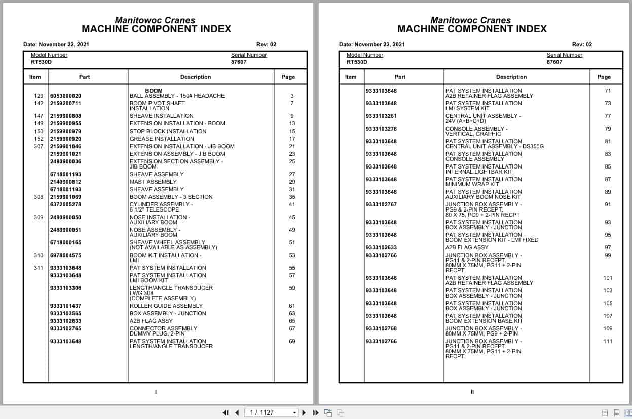 Grove Crane RT530D 87607 Parts Manual 2021 (1)