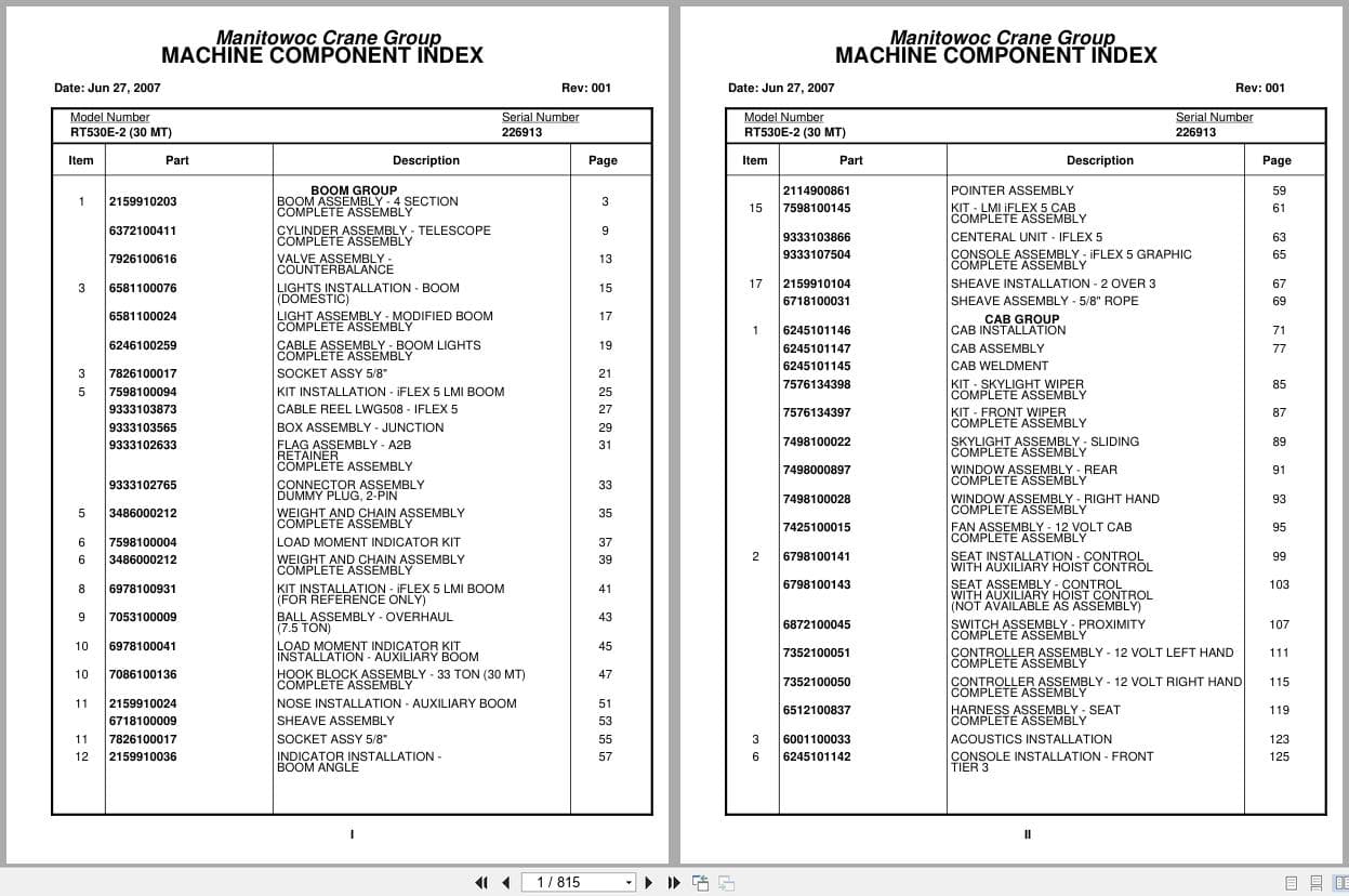 Grove Crane RT530E 2 226913 Parts Manual 2007 (1)