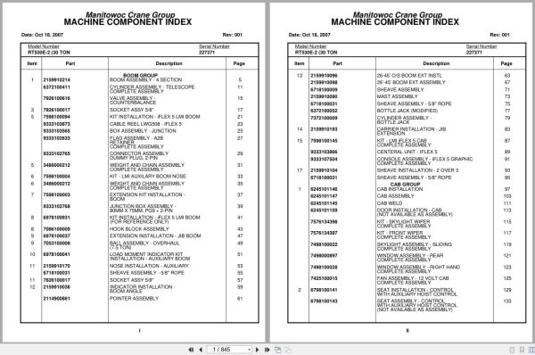 Grove Crane RT530E 2 227371 Parts Manual 2007 (1)