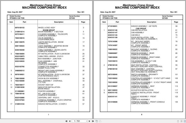 Grove Crane RT530E 2 227430 Parts Manual 2007 (1)