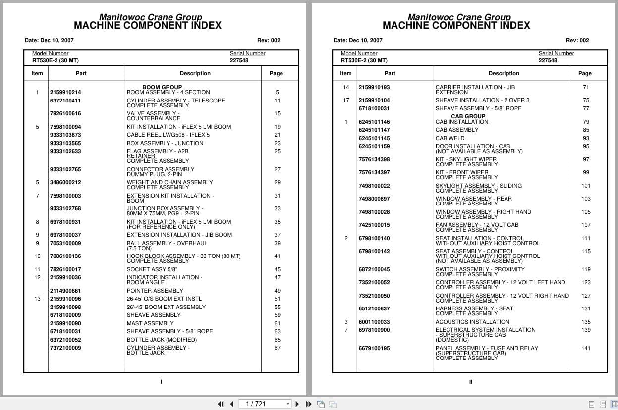 Grove Crane RT530E 2 227548 Parts Manual 2007 (1)