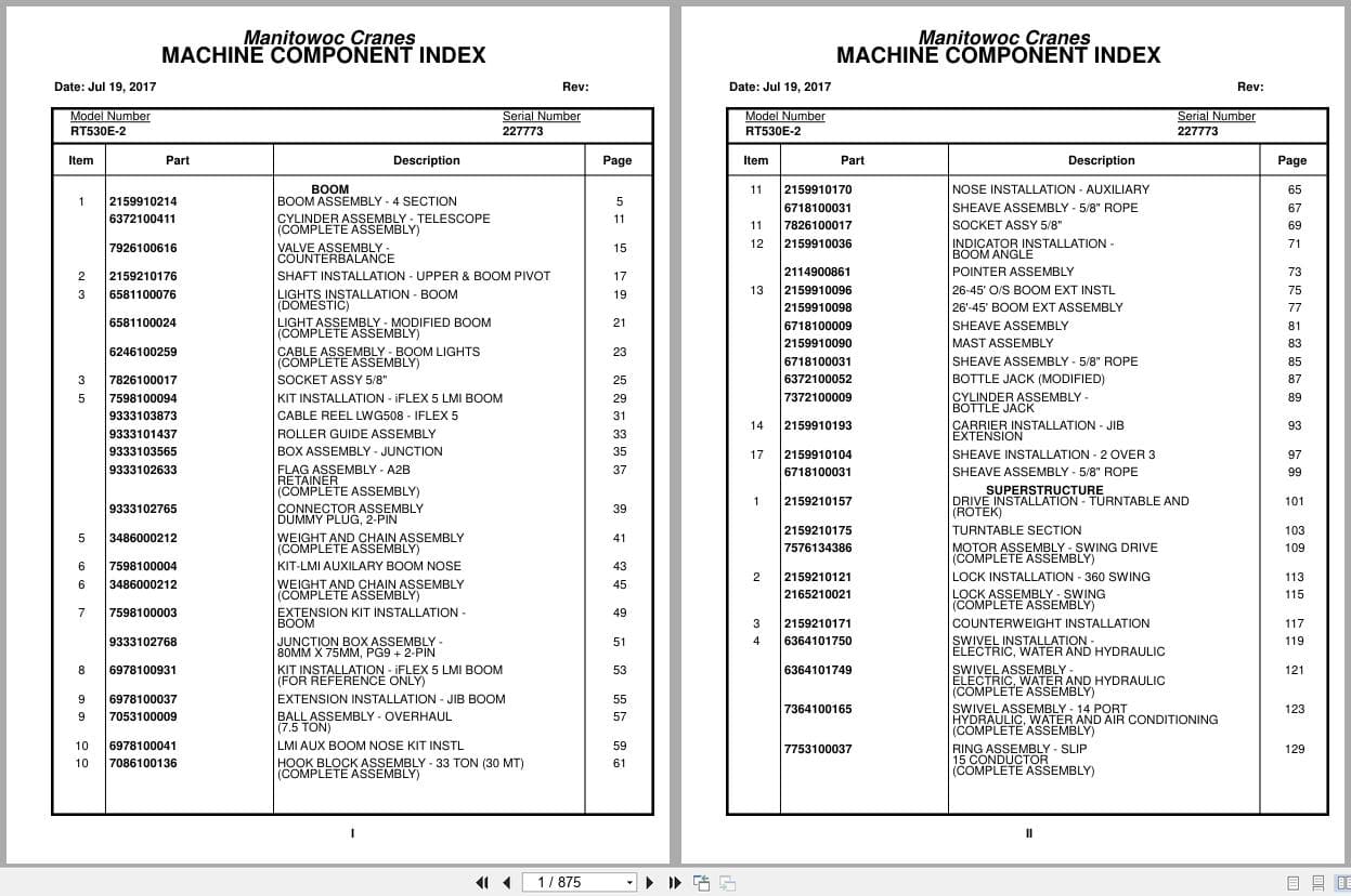 Grove Crane RT530E 2 227773 Parts Manual 2017 (1)