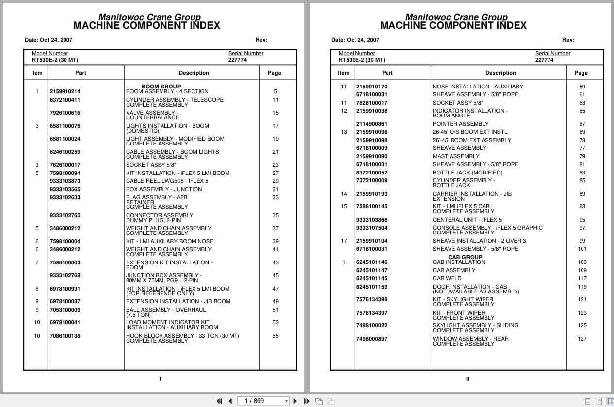 Grove Crane RT530E 2 227774 Parts Manual 2007 (1)