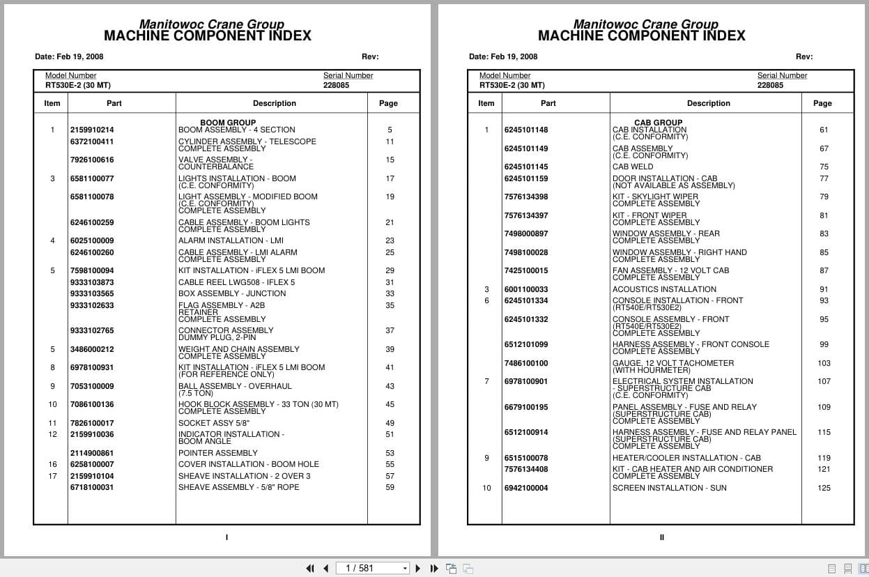 Grove Crane RT530E 2 228085 Parts Manual 2008 (1)