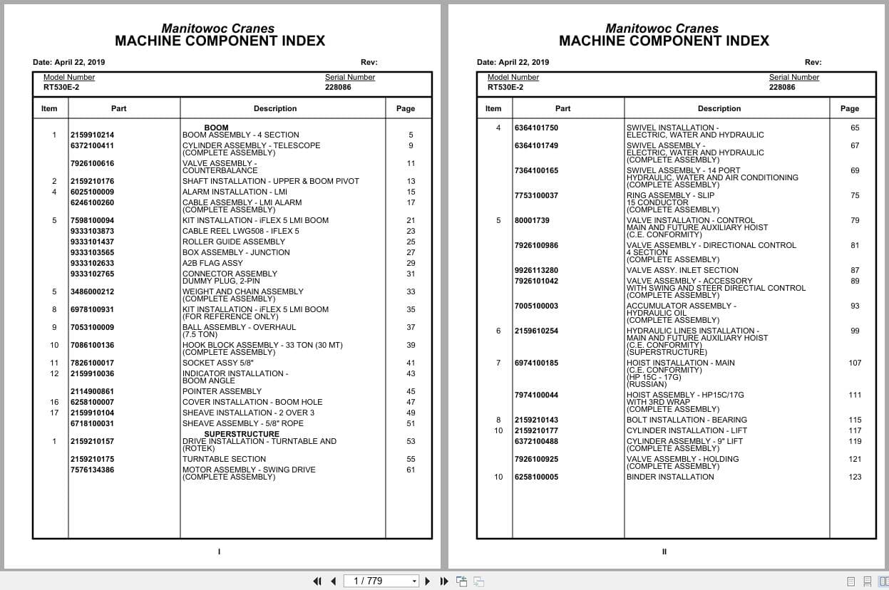 Grove Crane RT530E 2 228086 Parts Manual 2019 (1)