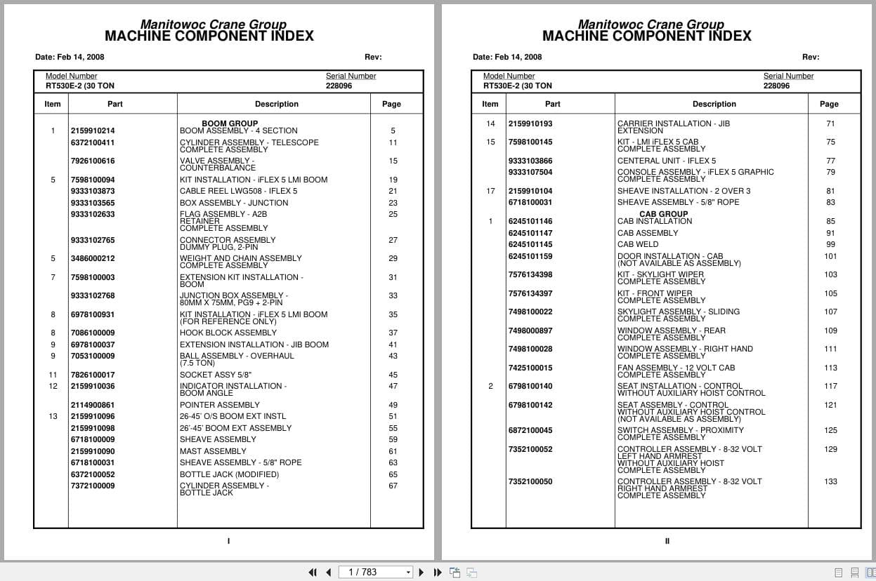 Grove Crane RT530E 2 228096 Parts Manual 2008 (1)