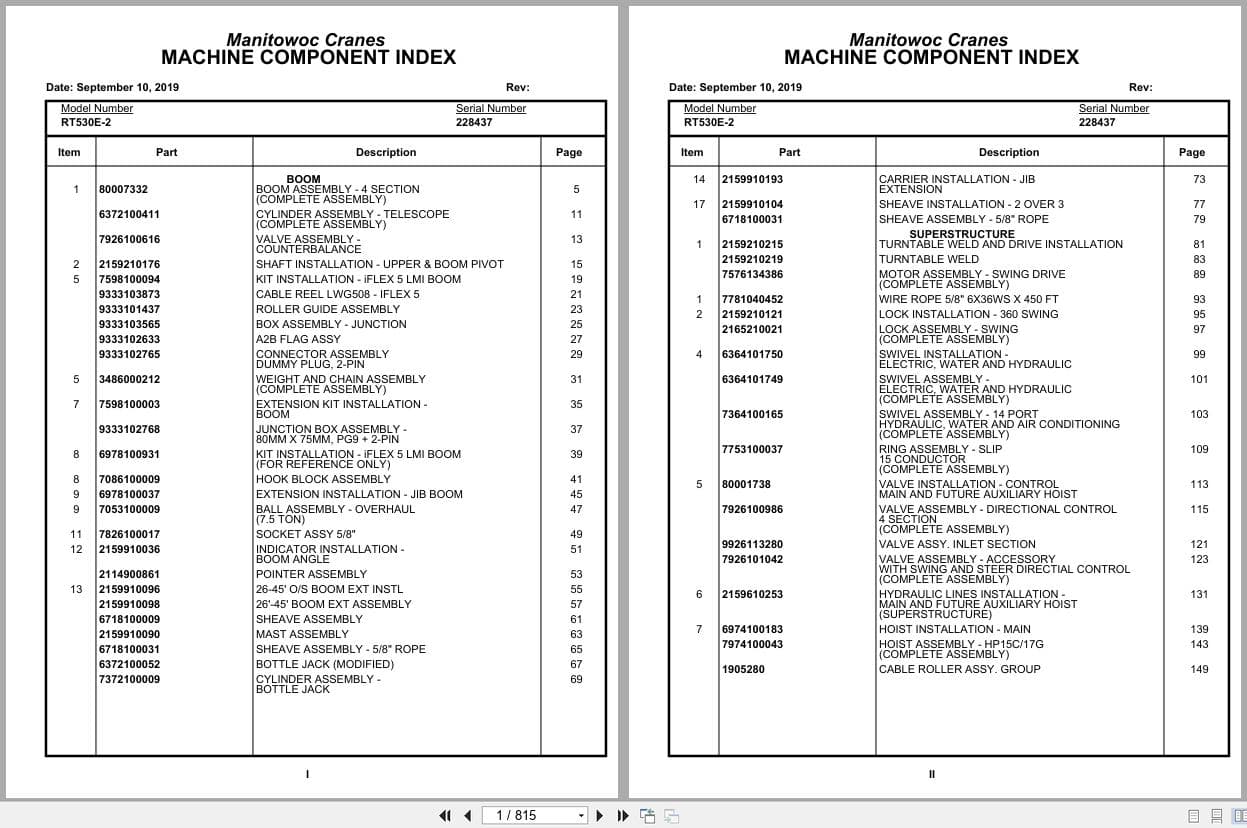 Grove Crane RT530E 2 228437 Parts Manual 2019 (1)