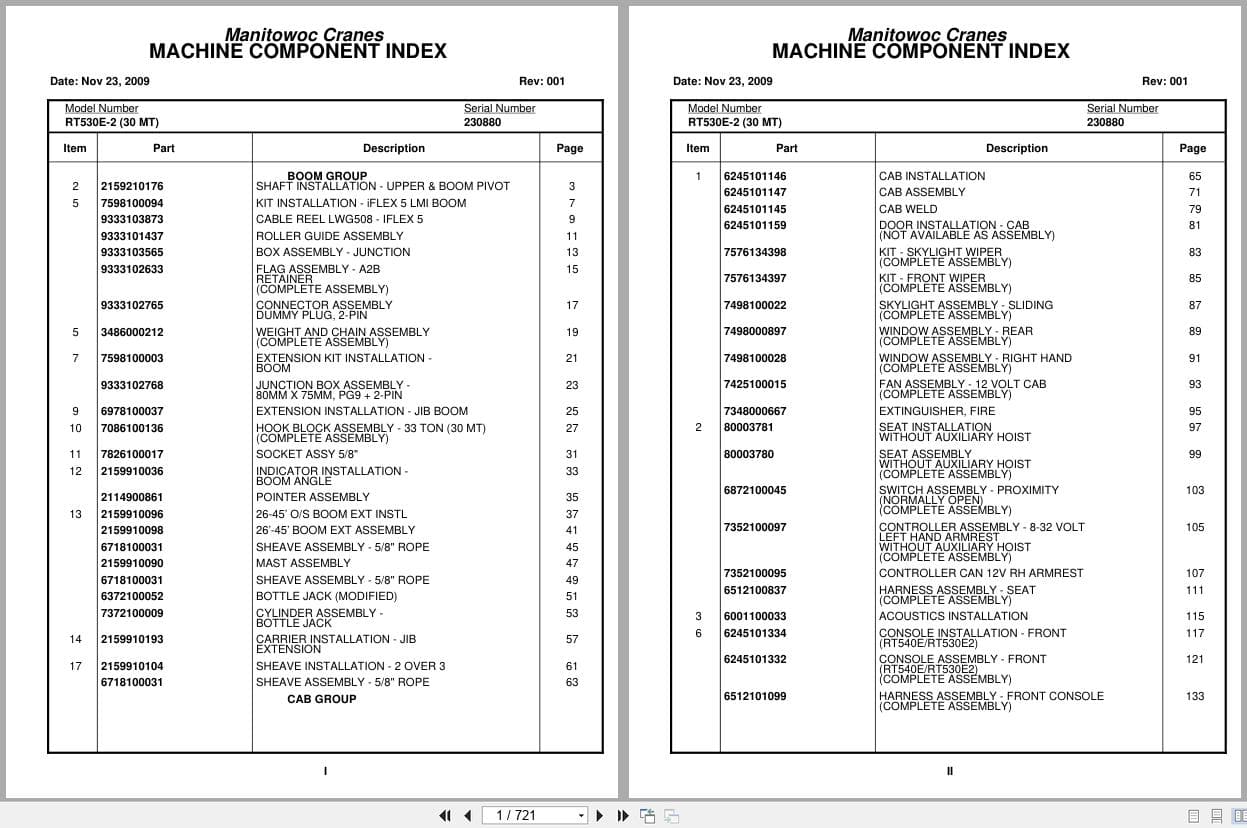 Grove Crane RT530E 2 230880 Parts Manual 2009 (1)