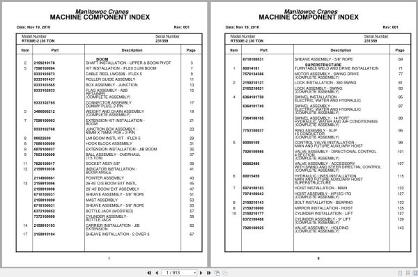 Grove Crane RT530E 2 231359 Parts Manual 2010 (1)