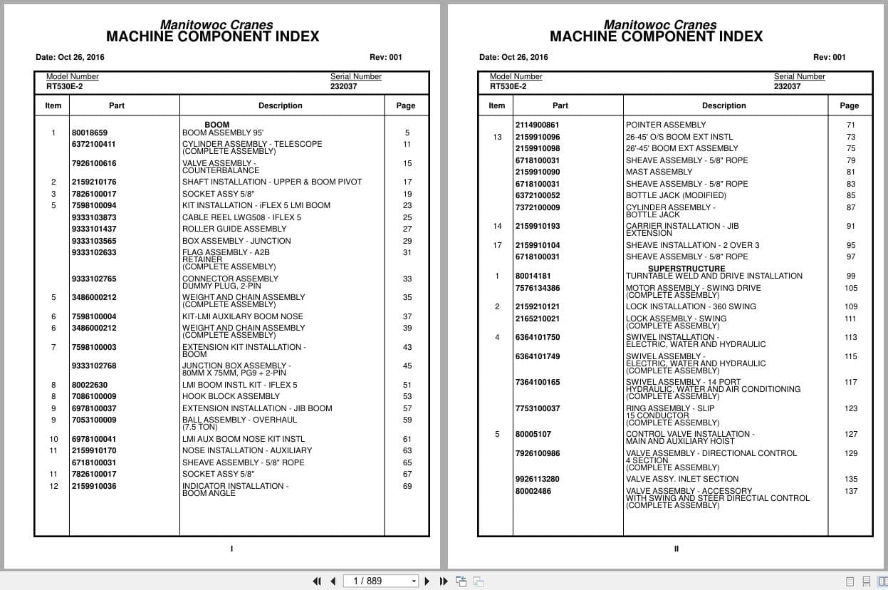 Grove Crane RT530E 2 232037 Parts Manual 2016 (1)